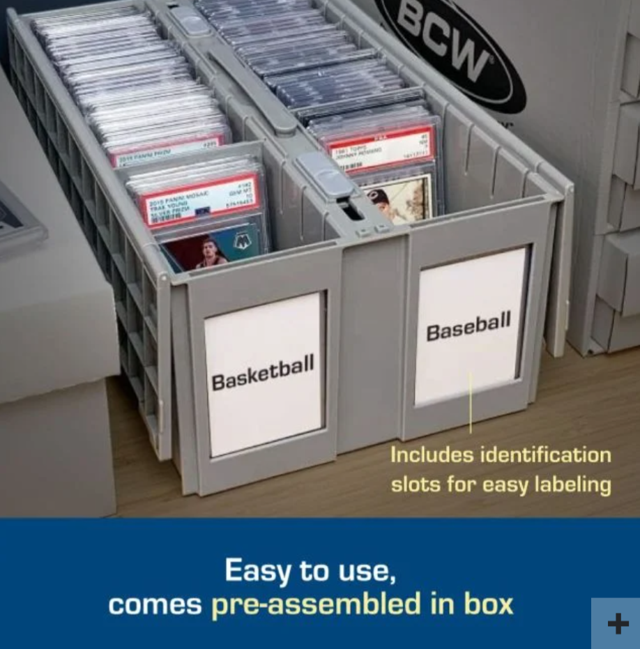 BCW Graded Card Bin - 2 Row - Gray