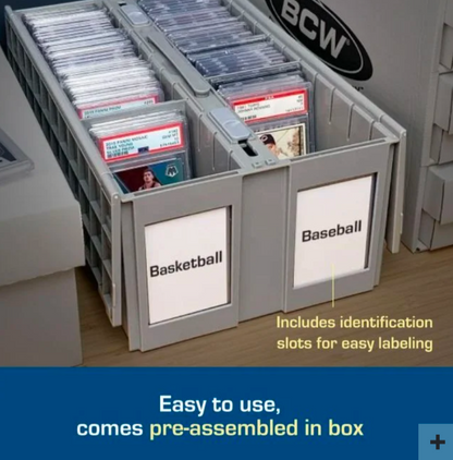 BCW Graded Card Bin - 2 Row - Gray