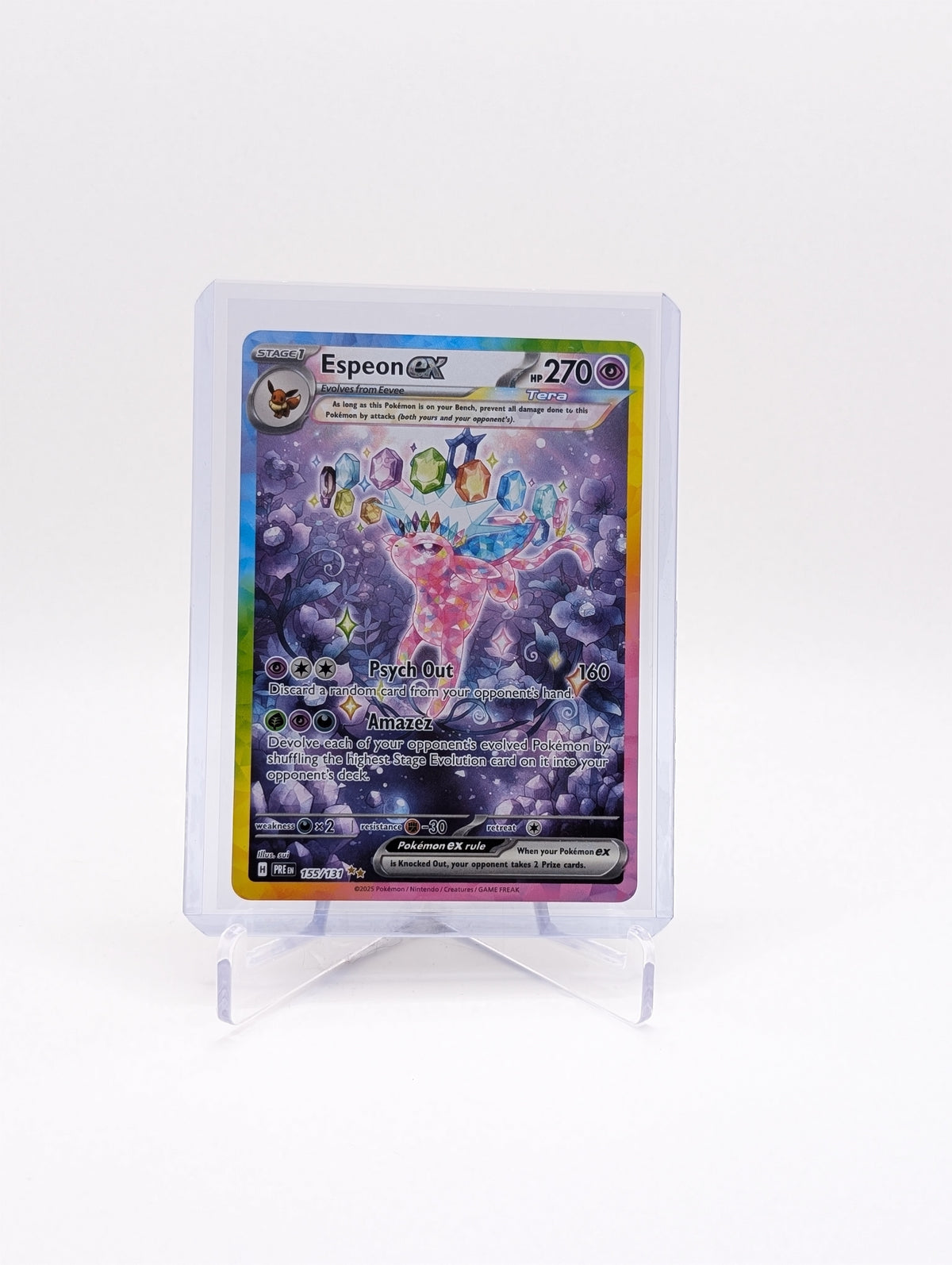 2025 Pokemon Prismatic Evolutions Espeon ex 155/131 SIR